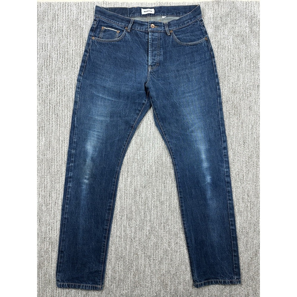 Taylor Stitch Salvaged Denim Jeans Button Fly Organic Cotton Mens Size 33x34